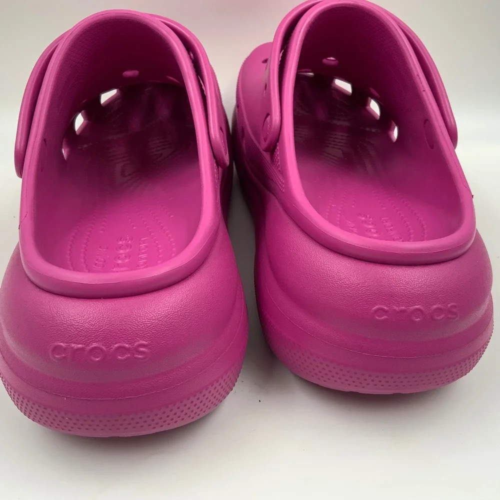 Crocs Classic Crush Clog Magenta Pink Platform Mens Sandals 207521-6QQ